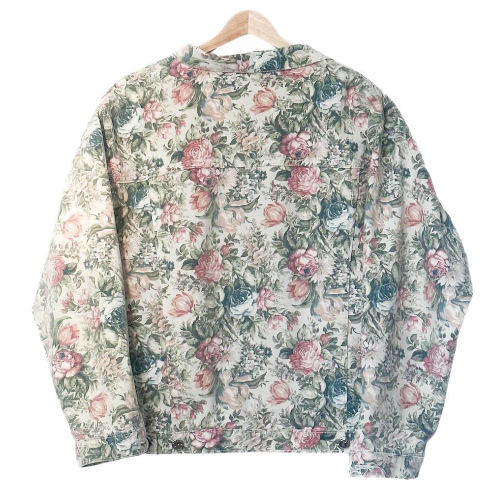 VTG Patrick Floral Jeans Jacket Denim Vintage — Size M/L - Picture 2 of 6